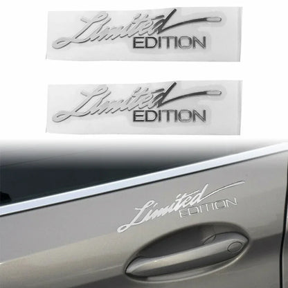 2X Stickers Silver Limited Edition Logo Badge Metal Sticker