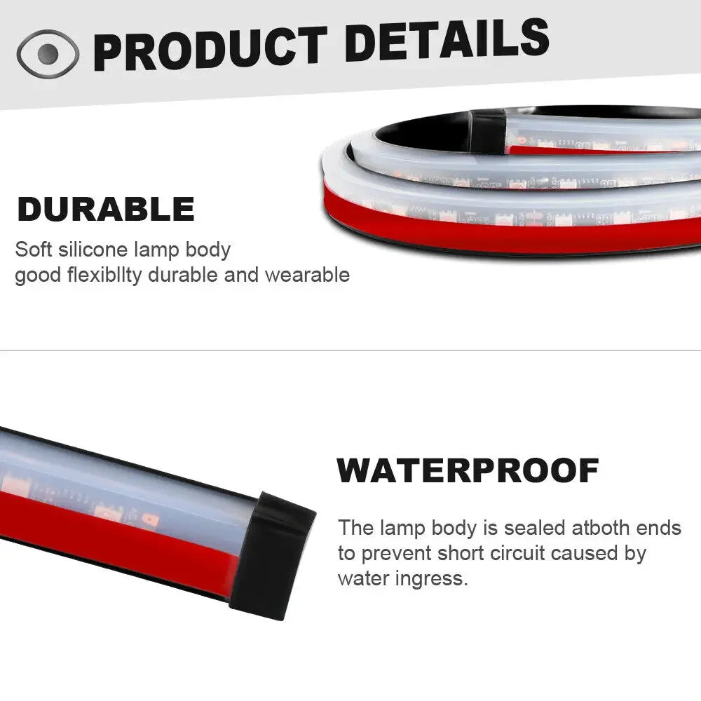 Colorful Rear Brake Strip Mount Stop Turn Signal Running