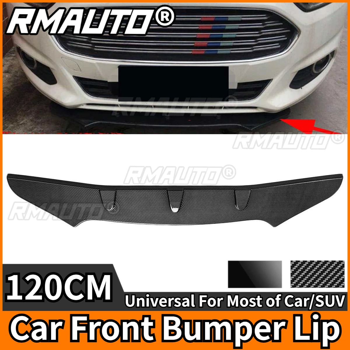 For Benz 120CM Front Bumper Lip Splitter Diffuser Body Kit