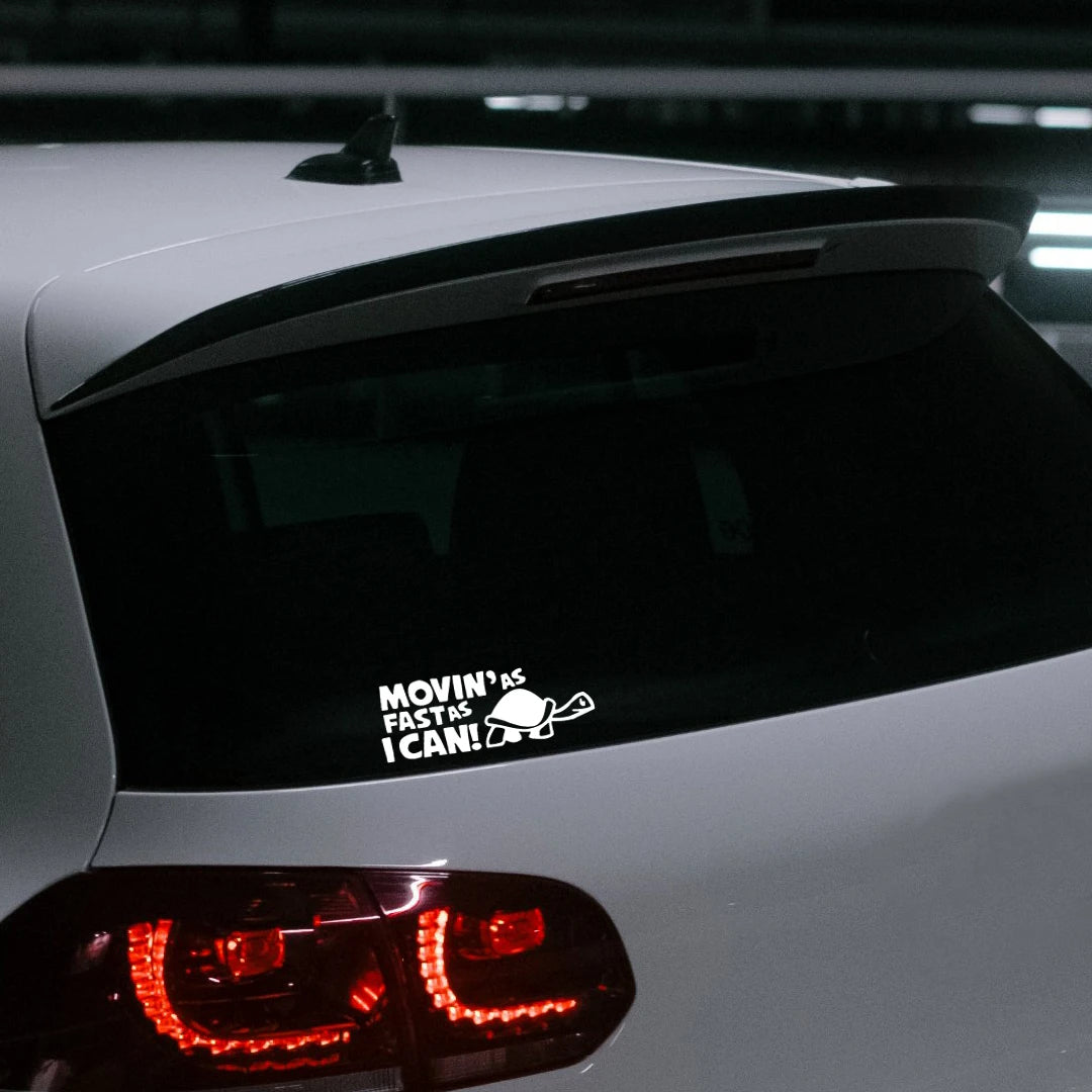 Reflective Move As Fast Possible Animal Decal Scratch Cover