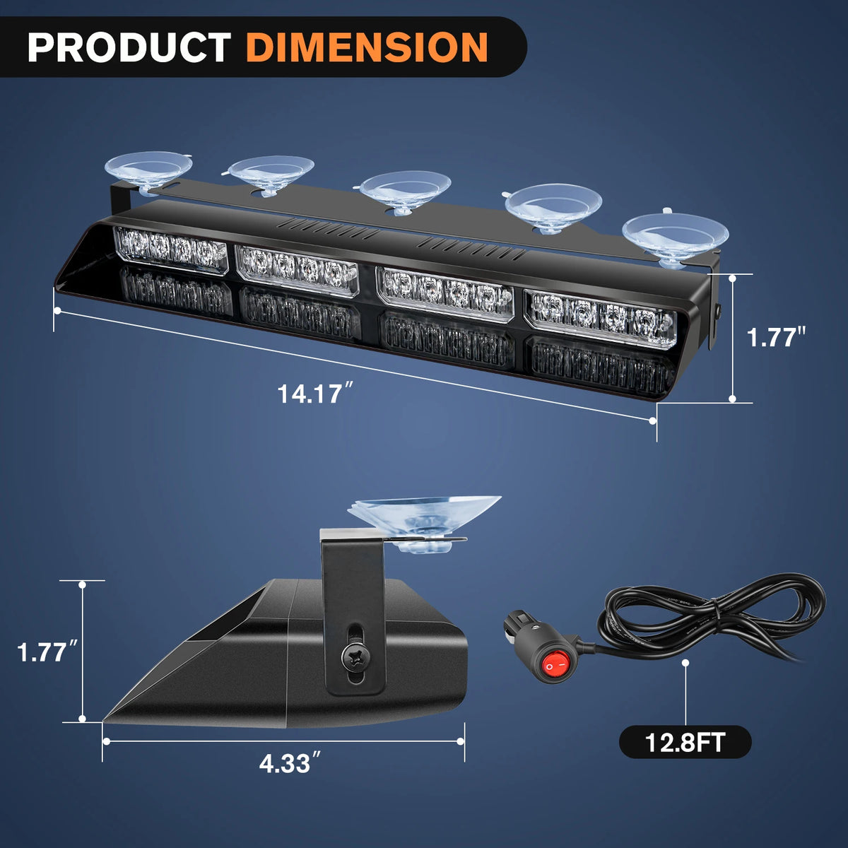 Nilight 32LED Emergency Dash Strobe Controller Suction Cups