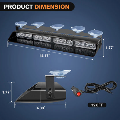 Nilight 32LED Emergency Dash Strobe Controller Suction Cups