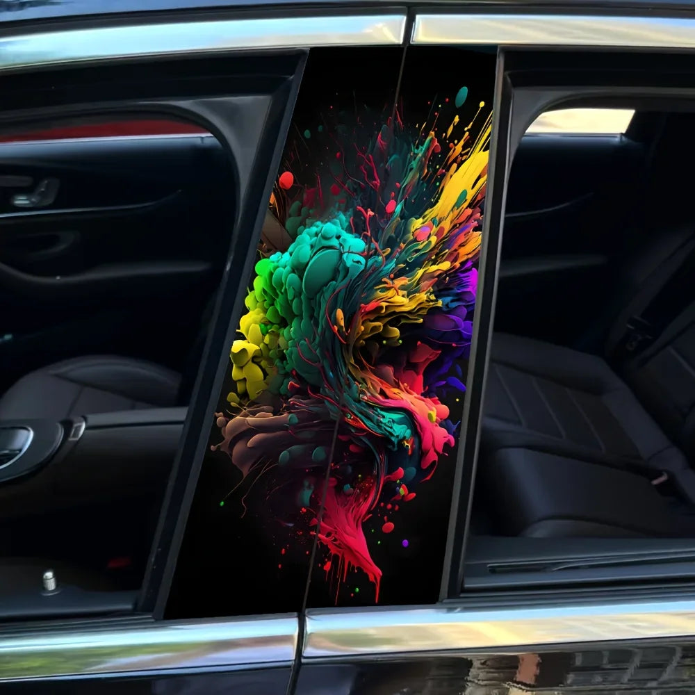 For B-pillar Exterior Accessories 2-pack Splash Paint Pattern
