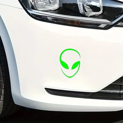 2PCS Alien Head Contour Vinyl Stickers Window Laptop Motorcycle