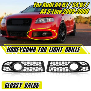For Audi A4 B7 S4 B7 Front Bumper Fog Grille A4 s-line 2005-2008