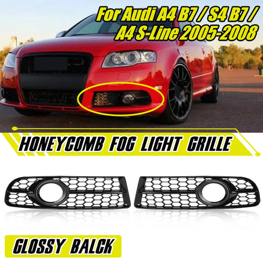 For Audi A4 B7 S4 B7 Front Bumper Fog Grille A4 s-line 2005-2008
