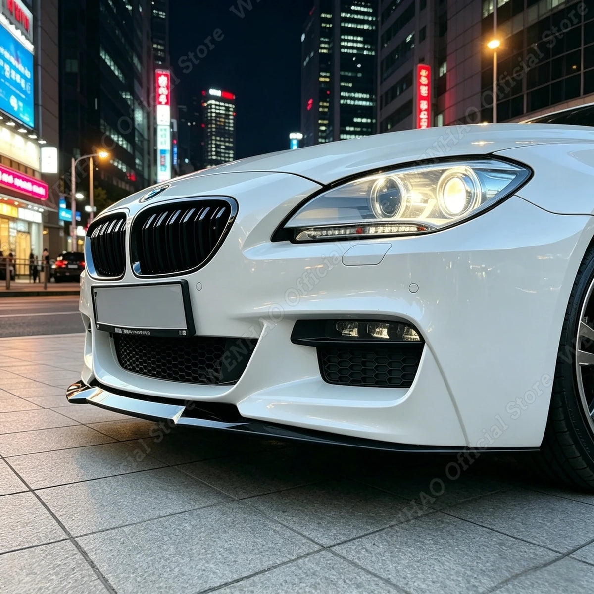 For BMW 6 Series F06 F12 Cs Gloss Black Front Bumper Lip