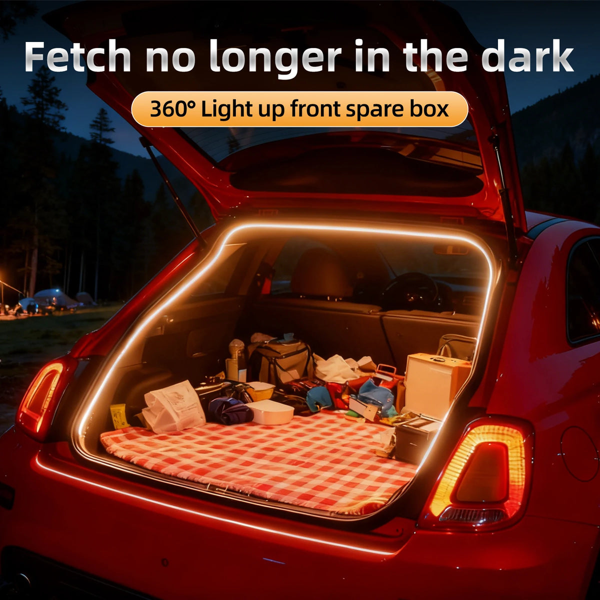Car Trunk LED Light Strip Flowing Dynamic Tailgate Bar Universal LED Flowing Water Trunk Light, Multi-Color Optional Acc