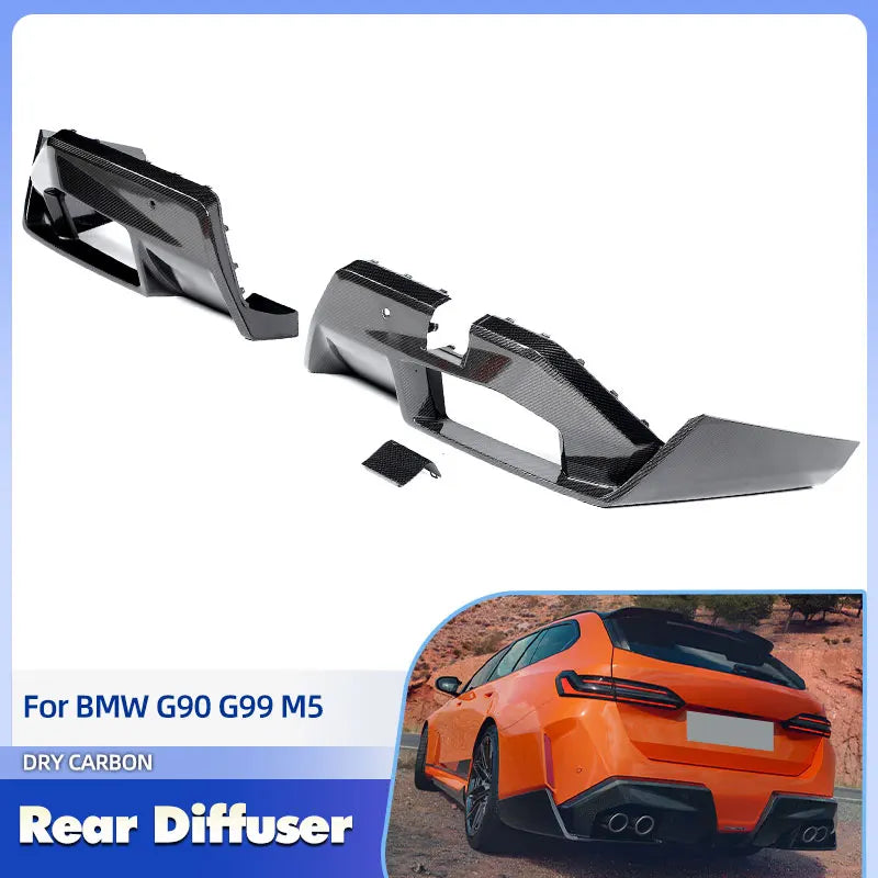 For BMW G90 G99 M5 2025 Rear Bumper Diffuser Lip Spoiler Dry