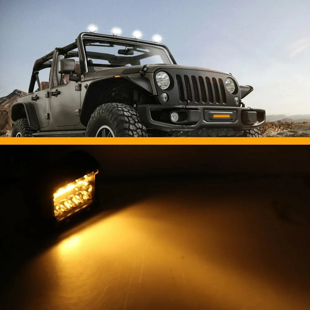For Auto 4X4 ATV Hynbyzj Inch 120W Work 12V 24V Modes Fog Driving