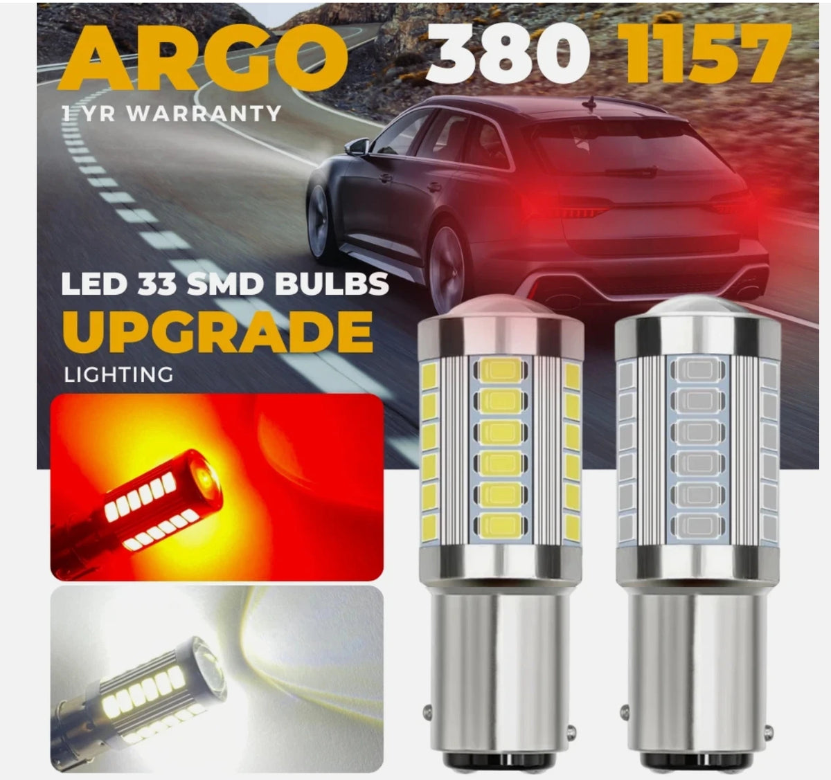 2X 380 1157 Brake Bulbs Upgrade Xenon bay15d P21