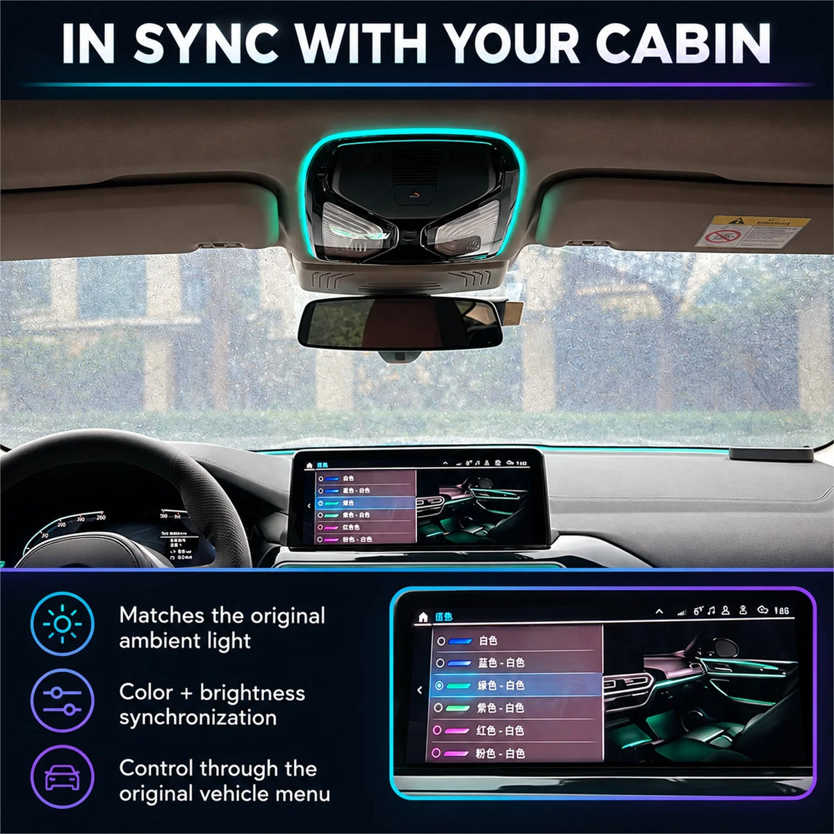 For BMW 2 3 4 5 Sunroof Reading Ambient 6GT Series X3 X4 X5 X6