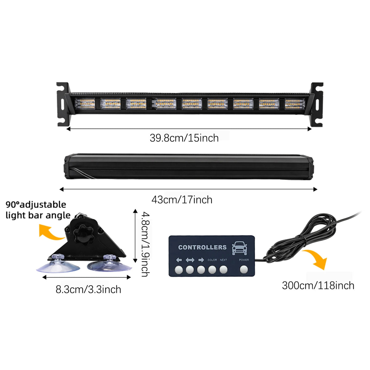 Dual Sun Visor Bar Split Bracket Vacuum Suction Cup