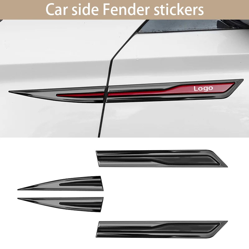 Metal 3D Leaf Board Stickers Side Wing Fender Decals