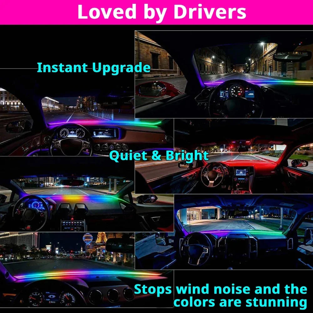 Windshield Ambient Strip Inch RGB Remote APP Music Sync
