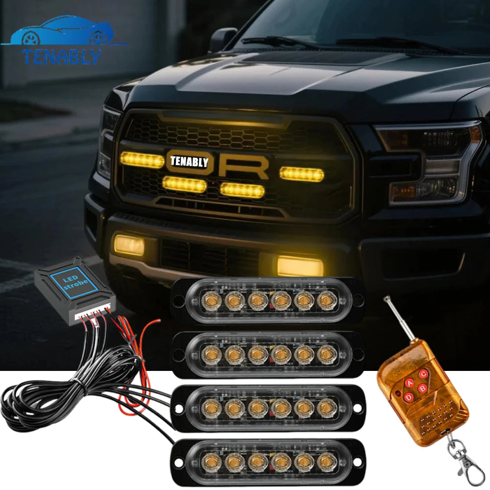 Wireless Strobe Grill Amber Flashing Stroboscopes Warning Beacon