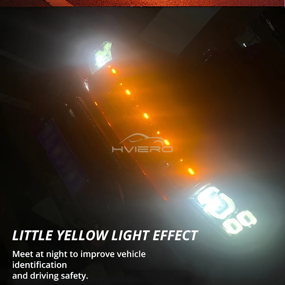 4PCS Grille 6LED Yellow Daytime Running Dc 12V Warning