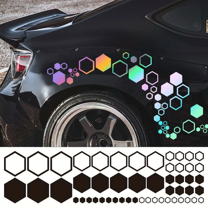 For Sports 52PCS Hexagonal Stickers Set 1-4 Inch Mixed Sizes