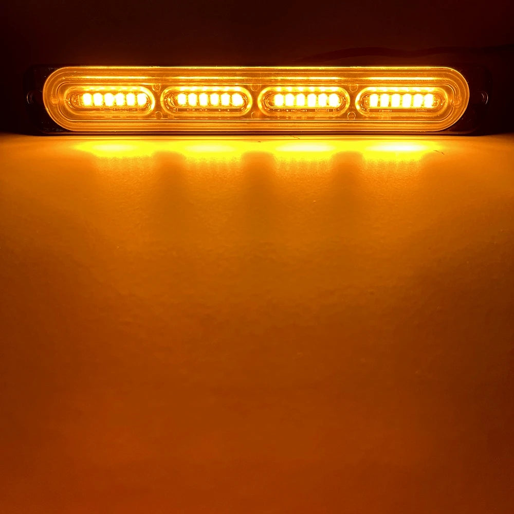 24 Strobe Bar Amber Grille Flash Side Taillight Beacon