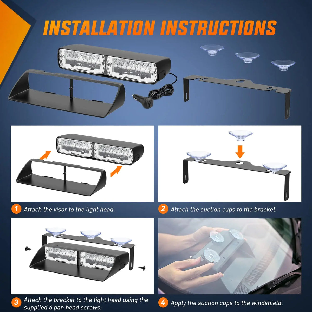 Strobe 16LED Flashing Beacon Model Signal Flash Dash Windshield
