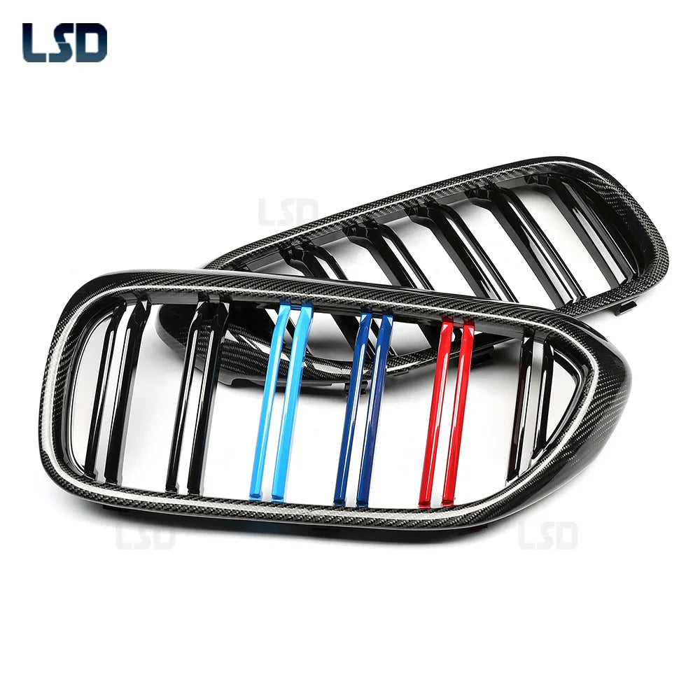For BMW 2017-20 Pre-Lci G30 G31 Real Carbon Fiber Dual Slat