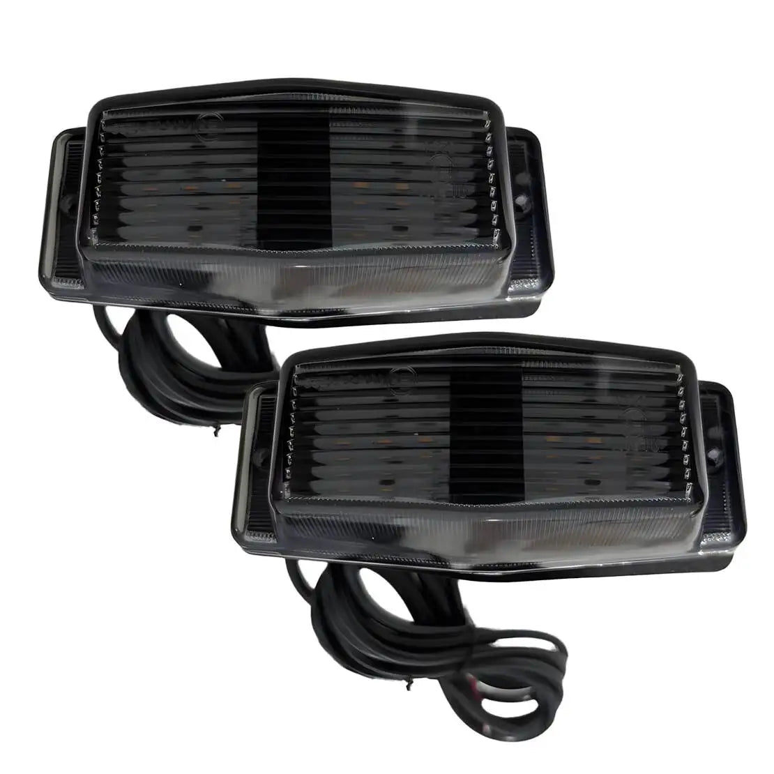 2PCS Yellow 24LED 24V Retro Double Burner Front Marker