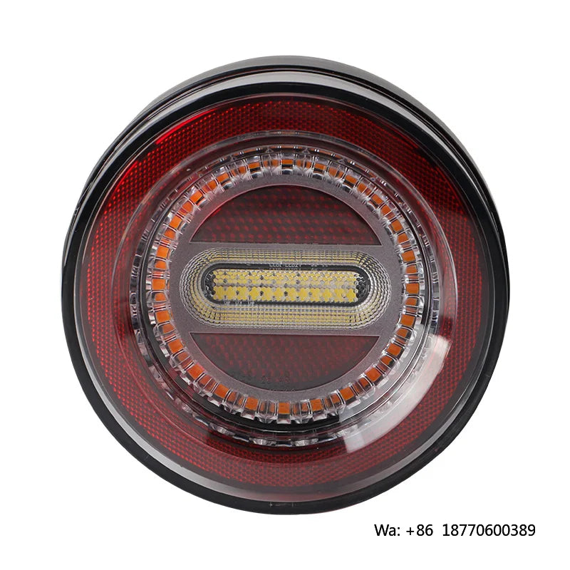 Round Truck Trailer Stop Turn Tail Flush Mount Red