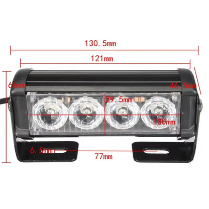 For Motorcycle Vehicle Pair 4LED Emergency Strobe Bar Warning