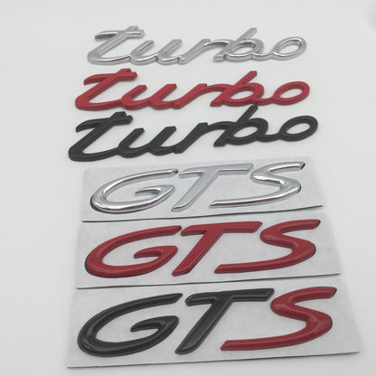 For Turbo Gts 1PCS 3D Metal Letter Emblem Rear Tail Trunk Decals