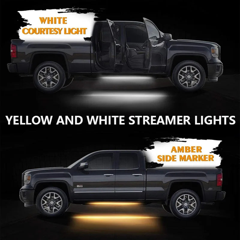 2PCS Truck Warning Strip 12V Emergency Strobe Side Step