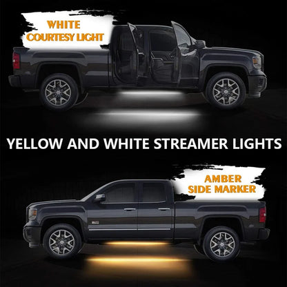 2PCS Truck Warning Strip 12V Emergency Strobe Side Step