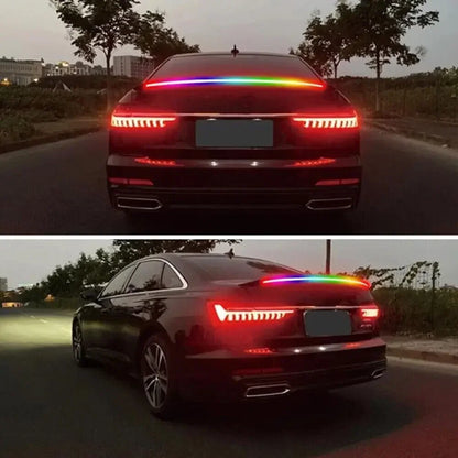 RGB Carbon Fiber Brake Strip Spoiler Mount Rear Warning