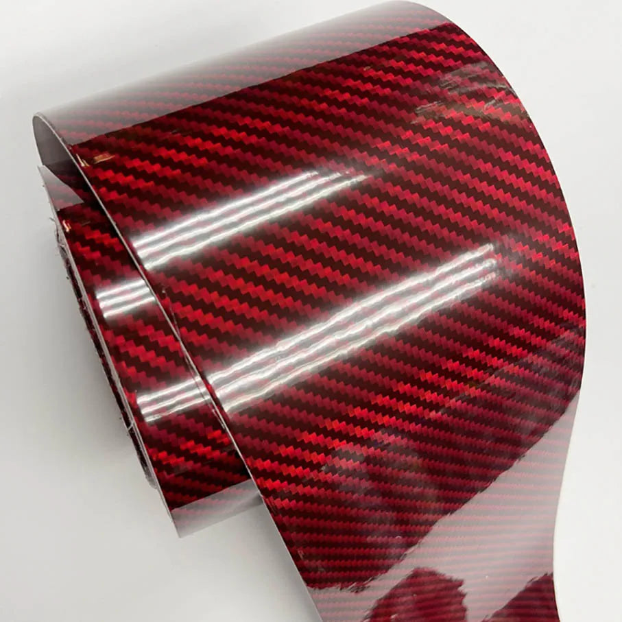 Super Glossy 10CM Width Red Holographic Carbon Fiber Vinyl
