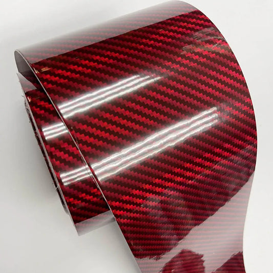 Super Glossy 10CM Width Red Holographic Carbon Fiber Vinyl