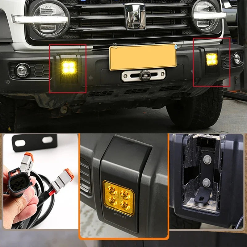 For 21-25 Tank 300 Bumper Front Front Bumper Fog Cover Spotlight