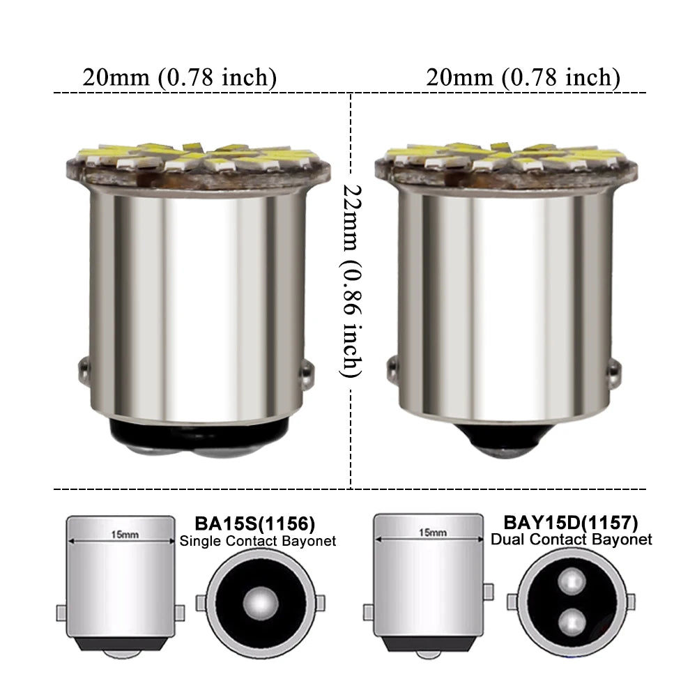 Turn Signal P21W 1157 bay15d 1156 ba15s Bulbs 12V