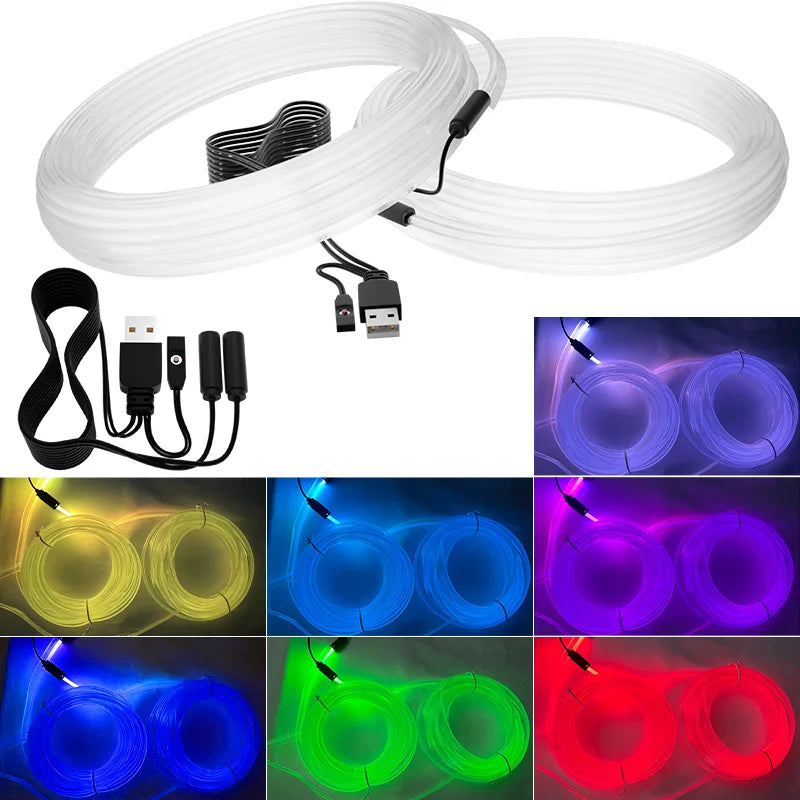In Interior Ambient Strip USB Fiber Optic Neon Cold