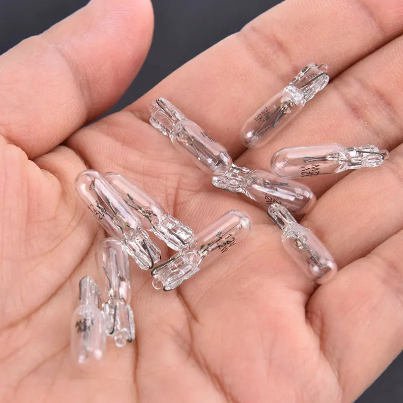 10PCS Pack 12V 1.2w T5 Glass Bulb Dashboard Instrument