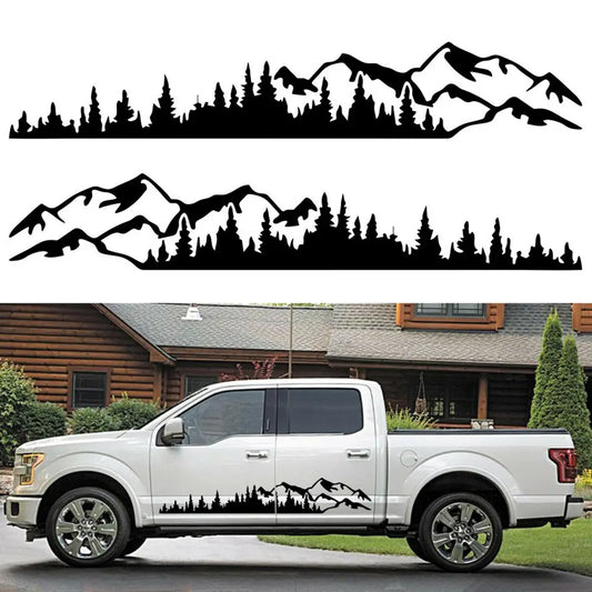 2PC 100 17CM Tree Mountain Forest Decal Truck SUV