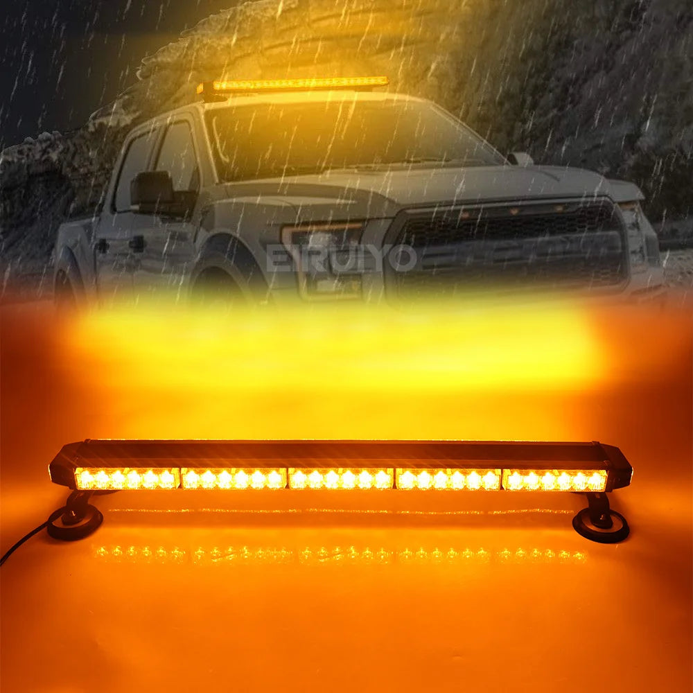 Truck Emergency Warning Strobe Bar Traffic Advisor Amber White
