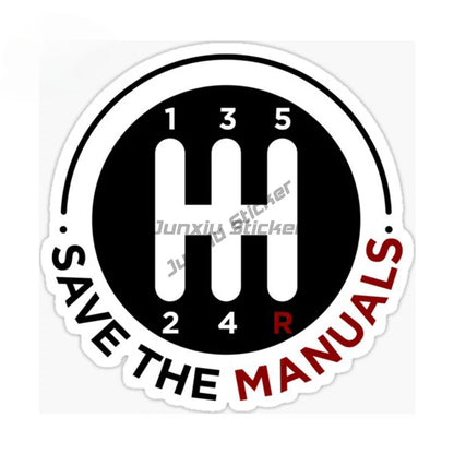 Save Manual Logo Vinyl Stickers Decals Trunk Body Window