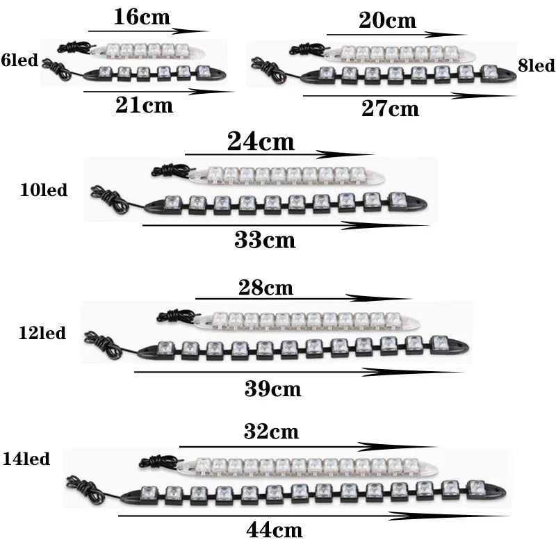 2PCS Bright Daytime Running Flexible Extendable Drl Fog Driving