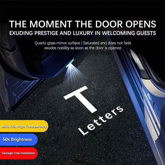 For Tesla Model 3 S Model Logo Projector Ghost Shadow Welcome