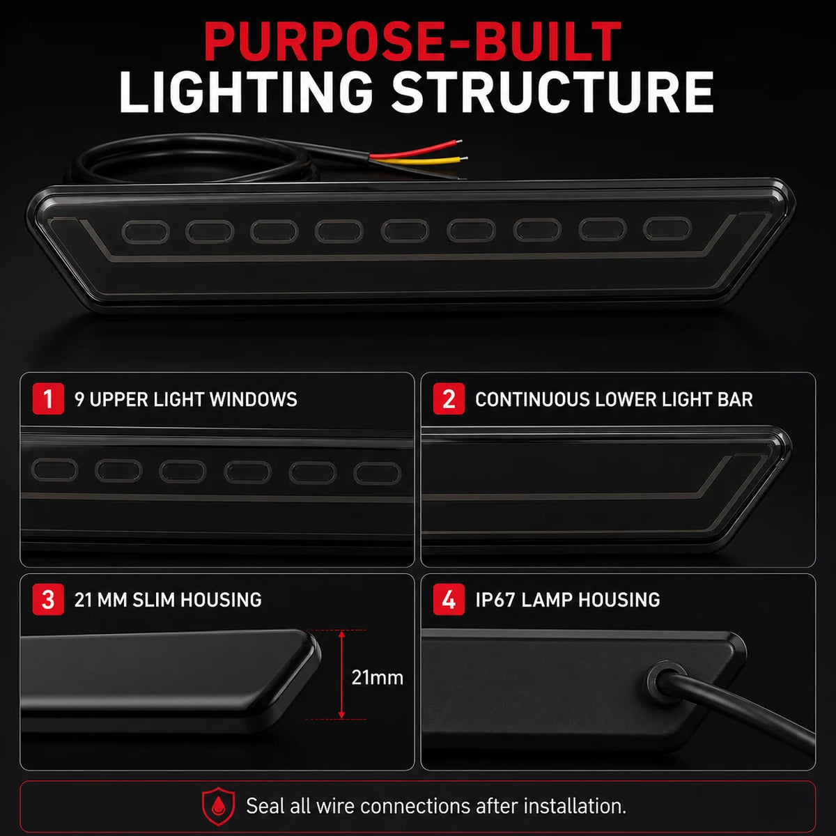 12V Fire F1 Brake Bar Flashing Steady Rear Tail