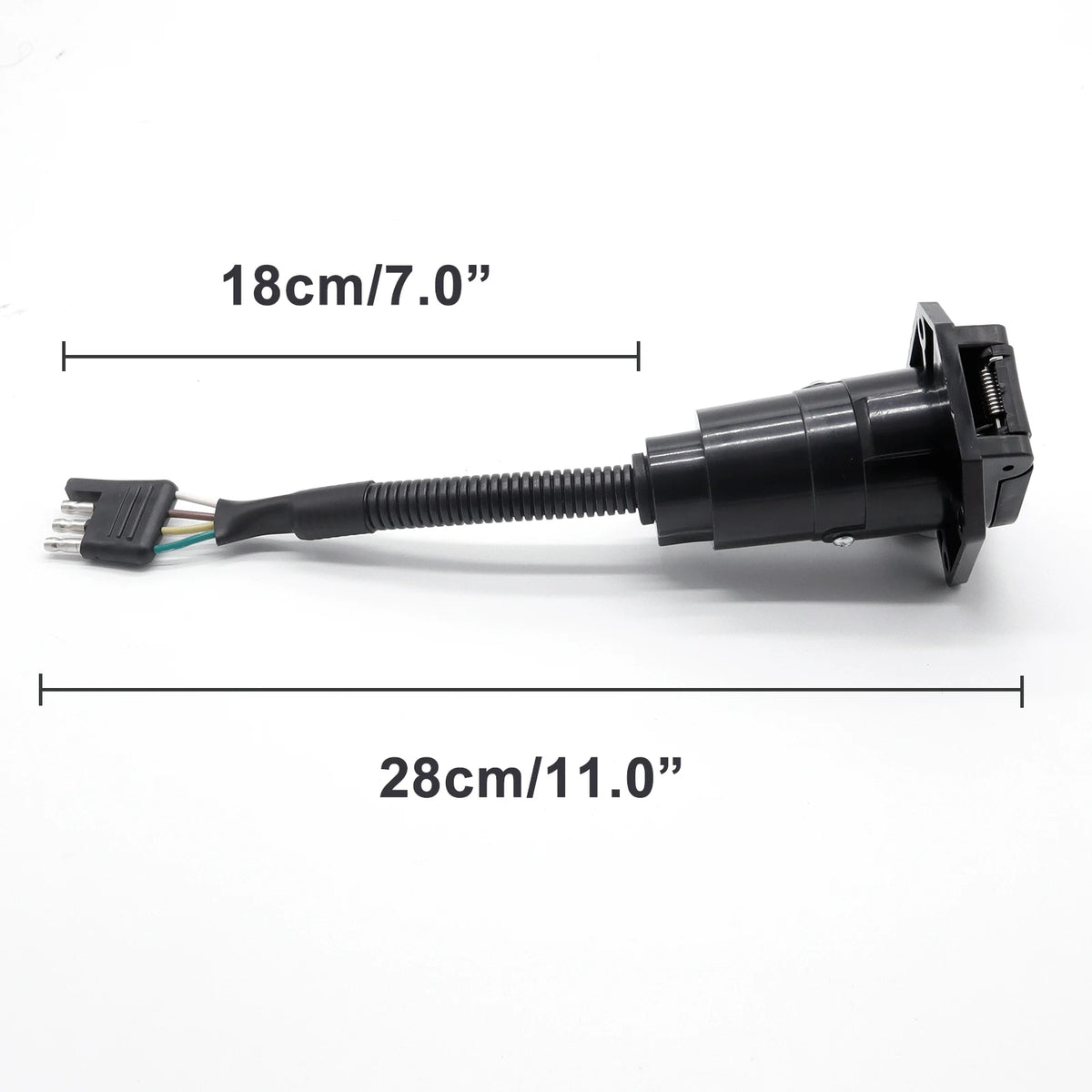 Pin Flat Way Round Blade Trailer Plug Adapter Rv