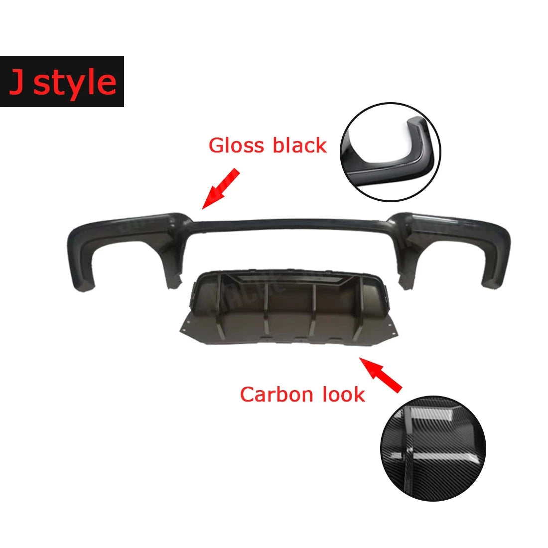 For BMW 5 Series F10 M ABS Rear Bumper Lip Diffuser Spoiler