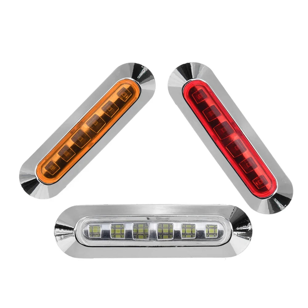 Atvov 2PCS 12V 24V Chrome Bezel Side Marker External