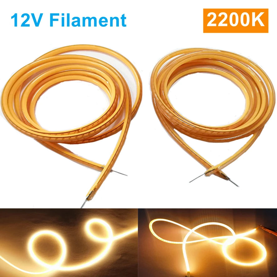 12V 600 460MM Flexible Ultra Slim Filament Spiral Bulb