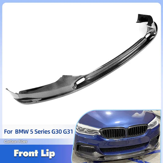 For BMW 5 Series G30 G31 Front Bumper Lip Spoiler Full Carbon