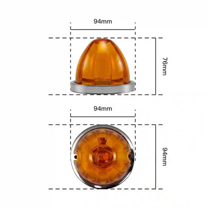 For Semi 2PCS Watermelon Wheel Under Glow Side Marker Red Amber